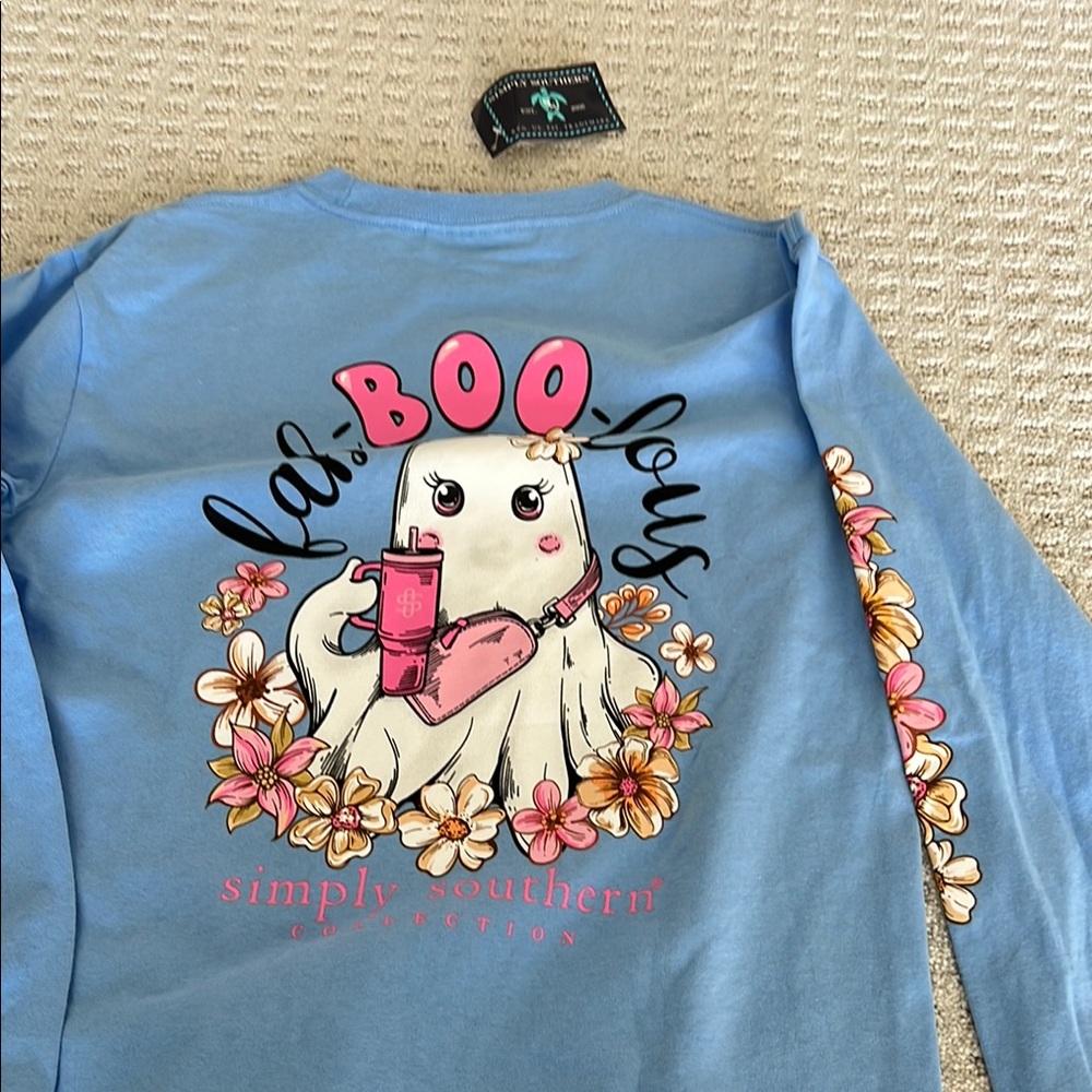 Simply Southern Blue Boo Long Sleeve Shirt - Picture 5 of 5
